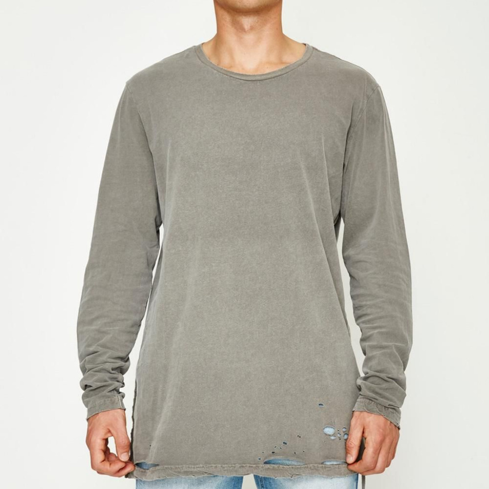 NWT  Ksubi Sioux LS Long sleeves tee L large  Smokey Gray